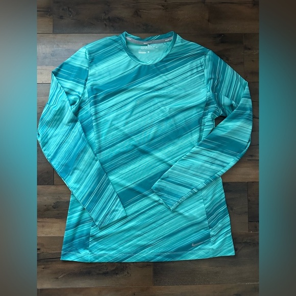 Nike Other - Nike Golf Tour Performance Dri-Fit Long Sleeve Shirt | Teal Striped | Men’s L